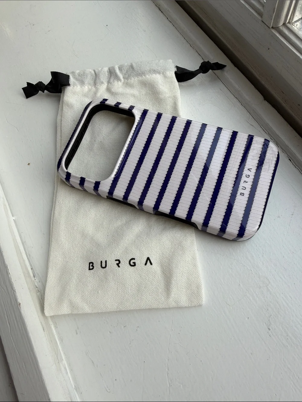 NWT Burga Navy Stripe Old Money iPhone 17 Pro Case
